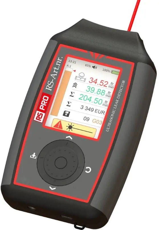 Produktfoto 1 von RS PRO Ultraschall-Leckdetektor Wiederaufladbare Lithium-Ionen-Batterie 2.8 in TFT