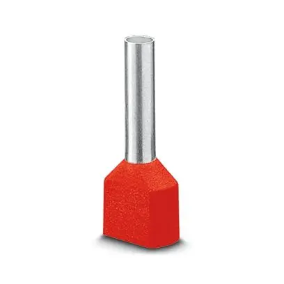Produktfoto 1 von Phoenix Contact AI-TWIN Aderendhülse, Stift ø 2.05 mm, Rot, Polypropylen, 12 mm, 40 mm, Isoliert, 18 AWG max.