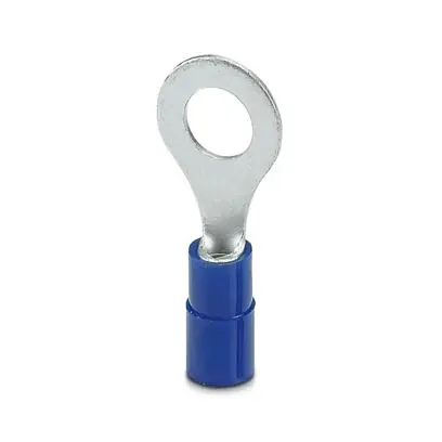 Produktfoto 1 von Phoenix Contact Ringkabelschuh, Unisoliert 16 AWG, Polyamid, Blau, 14 AWG max.AWG, innen ø 6.5 mm, M6