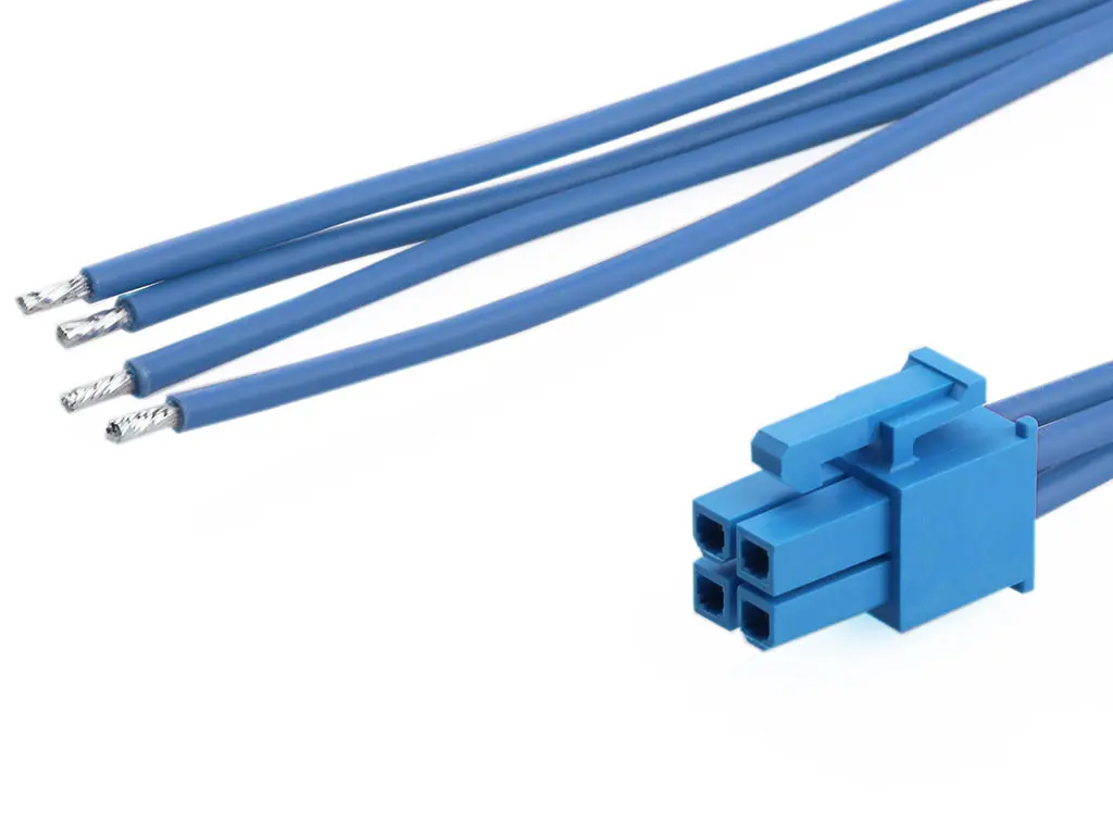 Produktfoto 1 von Molex 4 226245 Kabel-Platine-Kabelkomponente Versa, Mini-Fit 4 / Anschlusslitze Buchse / Stecker, 150 mm