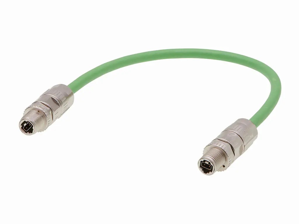 Produktfoto 1 von Molex 220957 Ethernet-Kabel, 5 m, Grün, A Gerade Stecker Abgeschirmt Stecker, B M12, Polyurethan