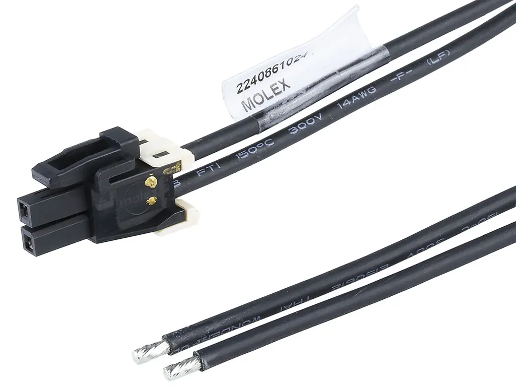 Produktfoto 1 von Molex 2 224086 Kabel-Platine-Kabelkomponente Mini-Fit Max 2 / Anschlusslitze Buchse / Stecker, 150 mm