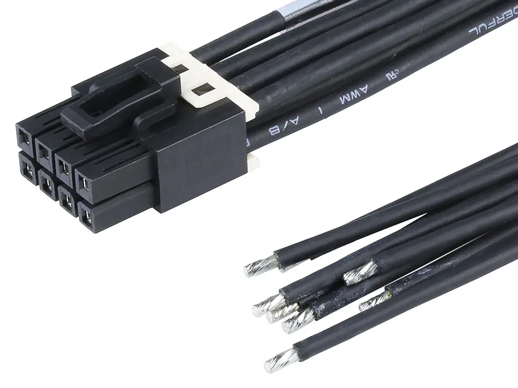 Produktfoto 1 von Molex 8 224086 Kabel-Platine-Kabelkomponente Mini-Fit Max 8 / Anschlusslitze Buchse / Stecker, 150 mm