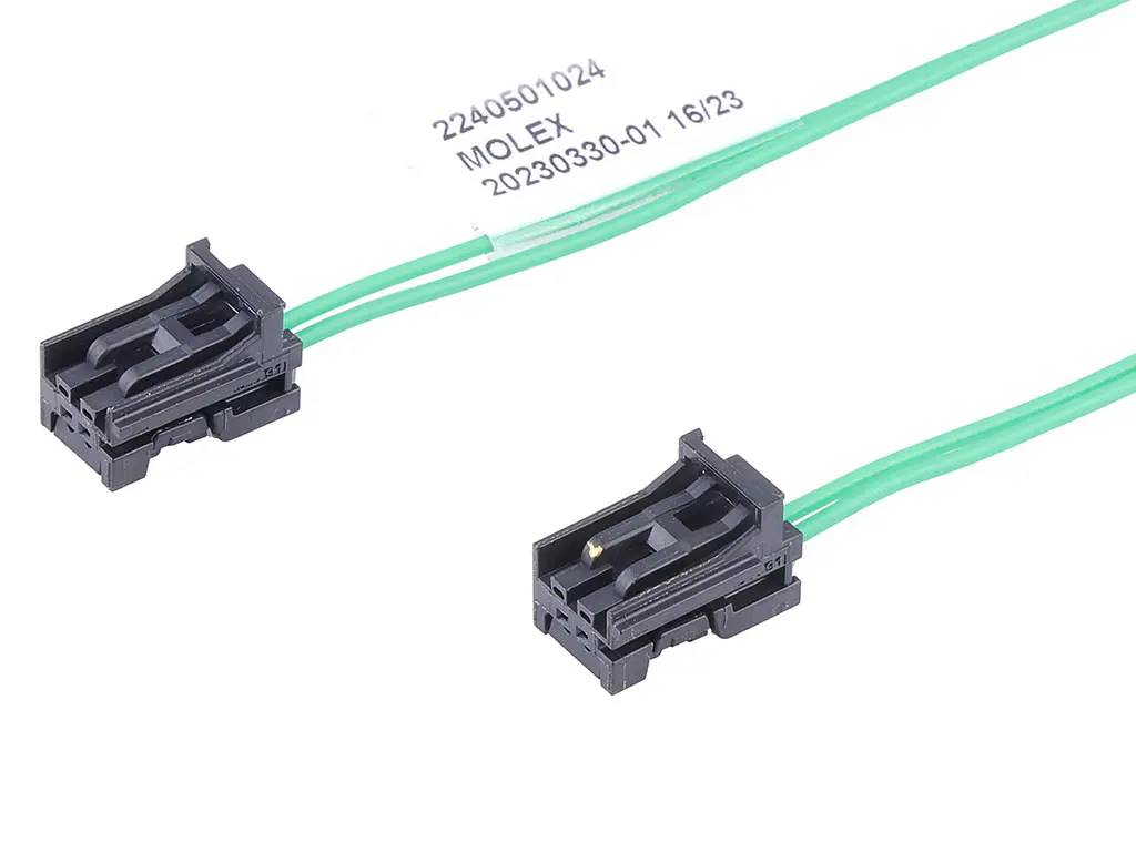 Produktfoto 1 von Molex 2 224050 Kabel-Platine-Kabelkomponente Mini50 2 / Crimp-Anschlussklemme Buchse / Buchse, 150 mm