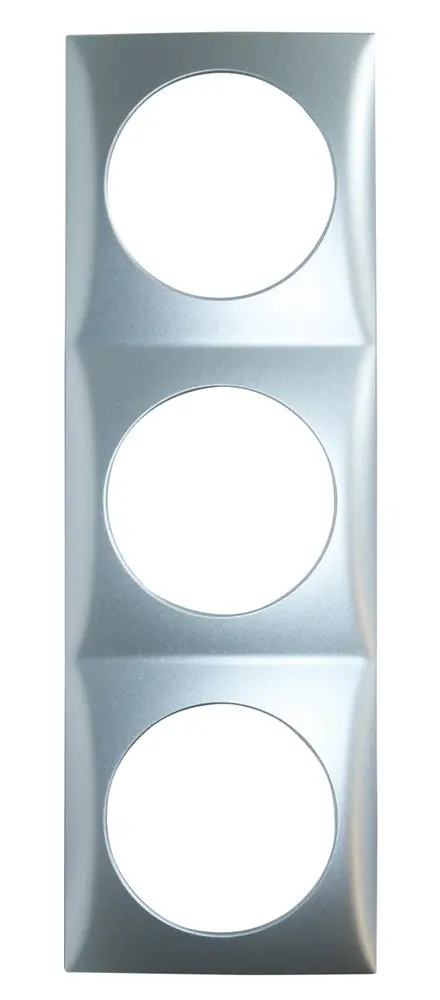 Produktfoto 1 von Berker INTEGRO FLOW Lichtschalterabdeckung Silber Kunststoff 3 Ausbrüche H. 178.5 mm B. 59.5 mm