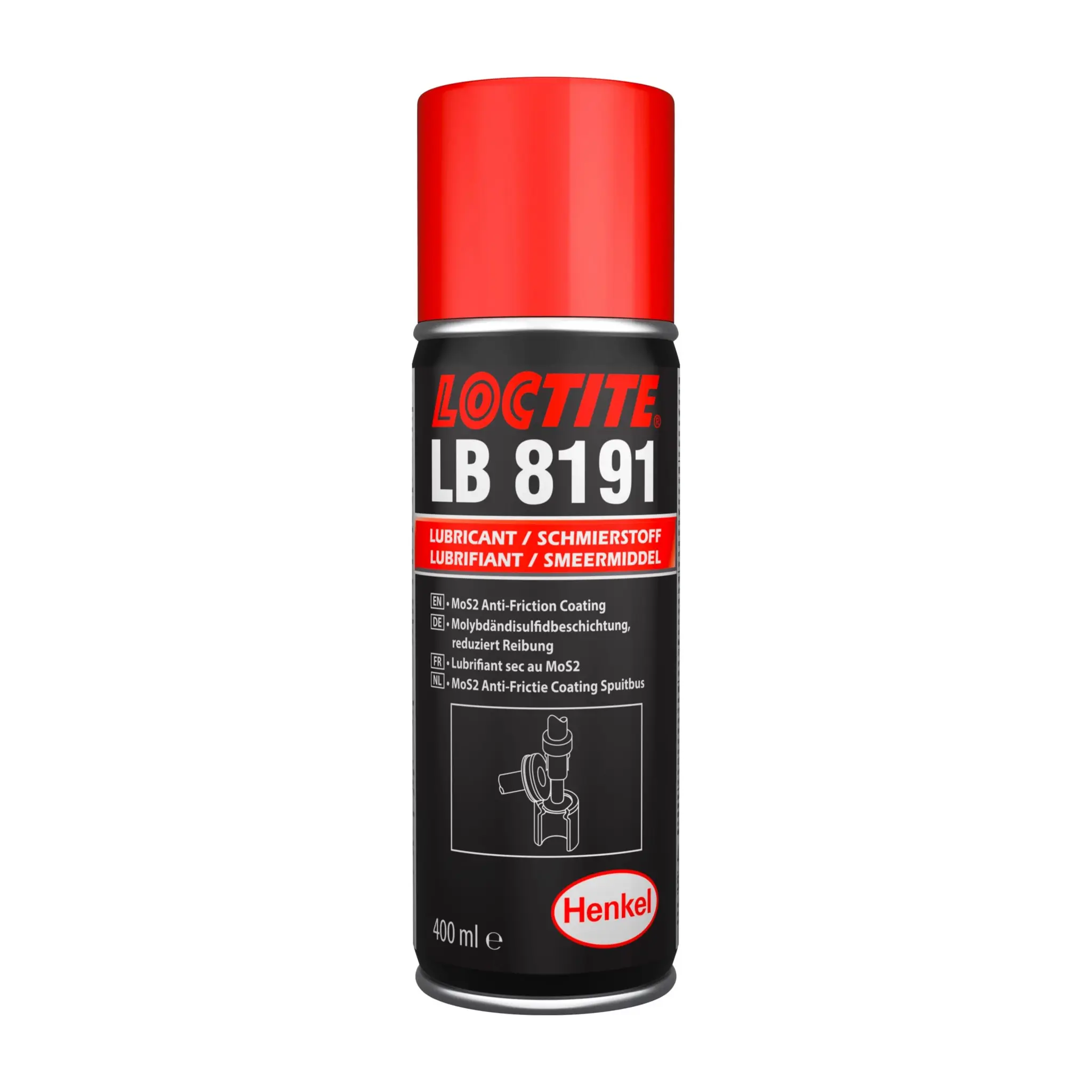 Produktfoto 1 von Loctite Loctite LB 8191 Trocken Schmiermittel Molybdändisulfid-Beschichtung, Zerstäuber 400 ml