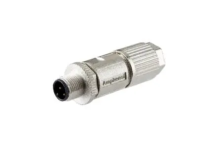 Produktfoto 1 von Amphenol Industrial MSAS M12 Industrie-Rundsteckverbinder Stecker 4-polig Stecker Kabel IP68