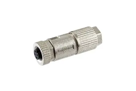 Produktfoto 1 von Amphenol Industrial MSAS M12 Industrie-Rundsteckverbinder Buchse 4-polig Buchse Kabel IP68
