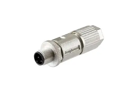 Produktfoto 1 von Amphenol Industrial MSAS M12 Industrie-Rundsteckverbinder Stecker 4-polig Stecker Kabel IP68