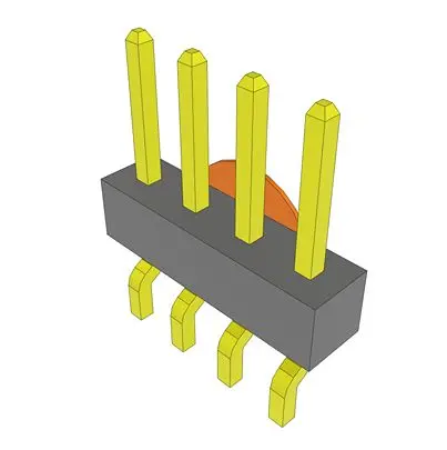 Produktfoto 1 von Samtec MMT Leiterplattenleiste Horizontal, 4-polig / 1-reihig, Raster 2 mm Raster Oberfläche, Unisoliert