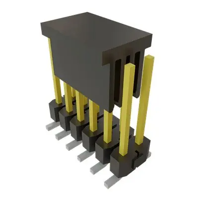 Produktfoto 1 von Samtec TSM Leiterplattenleiste Vertikal, 12-polig / 2-reihig, Raster 2.54 mm Raster Oberfläche, Unisoliert