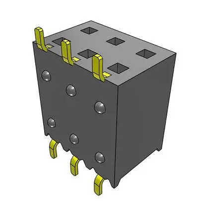 Produktfoto 1 von Samtec SSM Leiterplattenbuchse Horizontal Oberfläche 6-polig / 2-reihig, Raster 2.54 mm SMD
