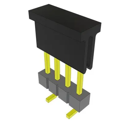 Produktfoto 1 von Samtec TSM Leiterplattenleiste Vertikal, 4-polig / 1-reihig, Raster 2.54 mm Raster Oberfläche, Unisoliert