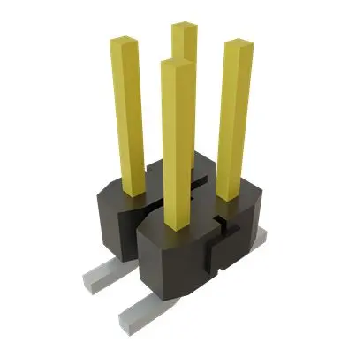 Produktfoto 1 von Samtec TSM Leiterplattenleiste Vertikal, 4-polig / 2-reihig, Raster 2.54 mm Raster Oberfläche, Unisoliert