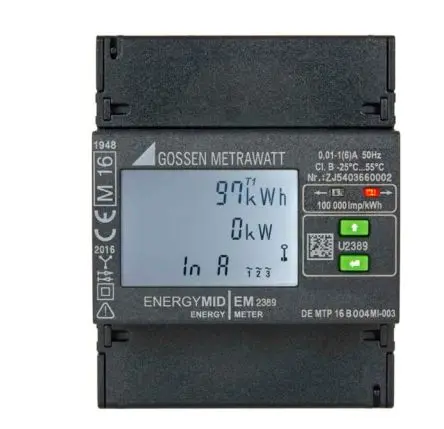 Produktfoto 1 von Gossen Metrawatt U2289 Energiemessgerät LCD 90 mm x 72 mm Energiemessgerät, 7-stellig / 4-phasig 2 Ausg. Impulsausgang