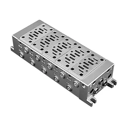 SMC Serie EAXT502 EAXT502-1-9AX Aluminium Pneumatisches Steuerventil-Verteilerblock Ventil 9-Stationen Anschluss RC