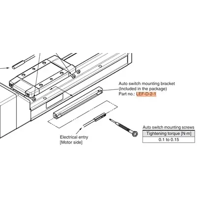 Produktfoto 1 von SMC LEF Pneumatik-Instrumentenzubehör für Betätigungselement