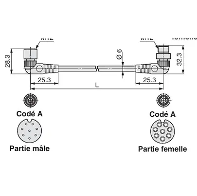 Produktfoto 1 von SMC Befestigungszubehör für pneumatisches Ventil, 3 m Abgeschirmt Stecker Buchse, B M12