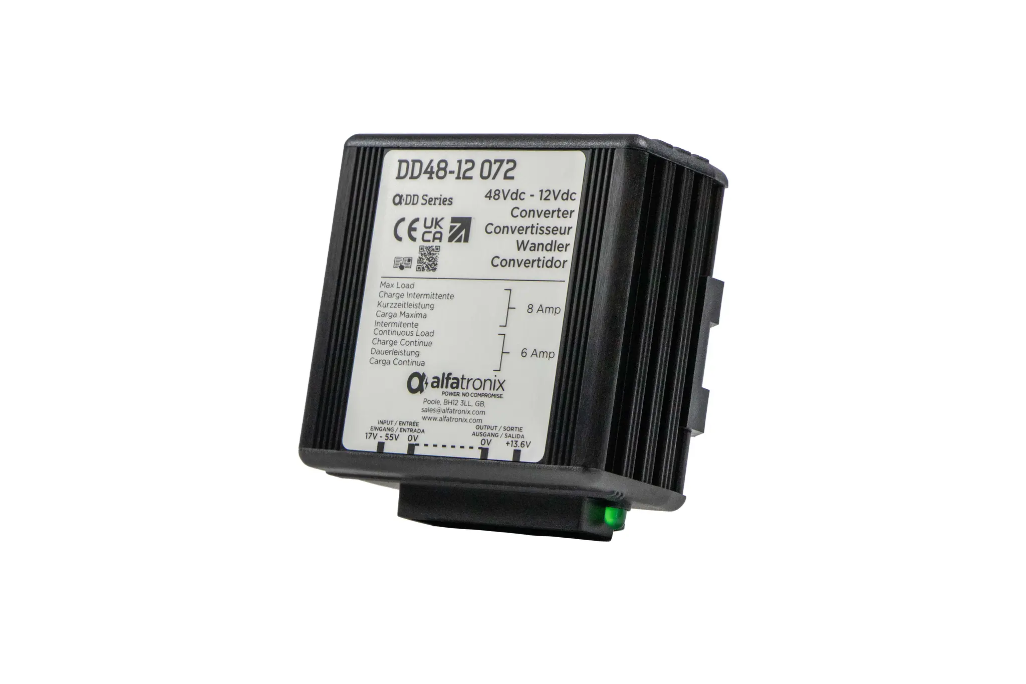 Produktfoto 1 von Alfatronix Ltd DD DC/DC-Wandler 72W 48 V DC IN, 12V dc OUT / 6A Clip-Befestigung