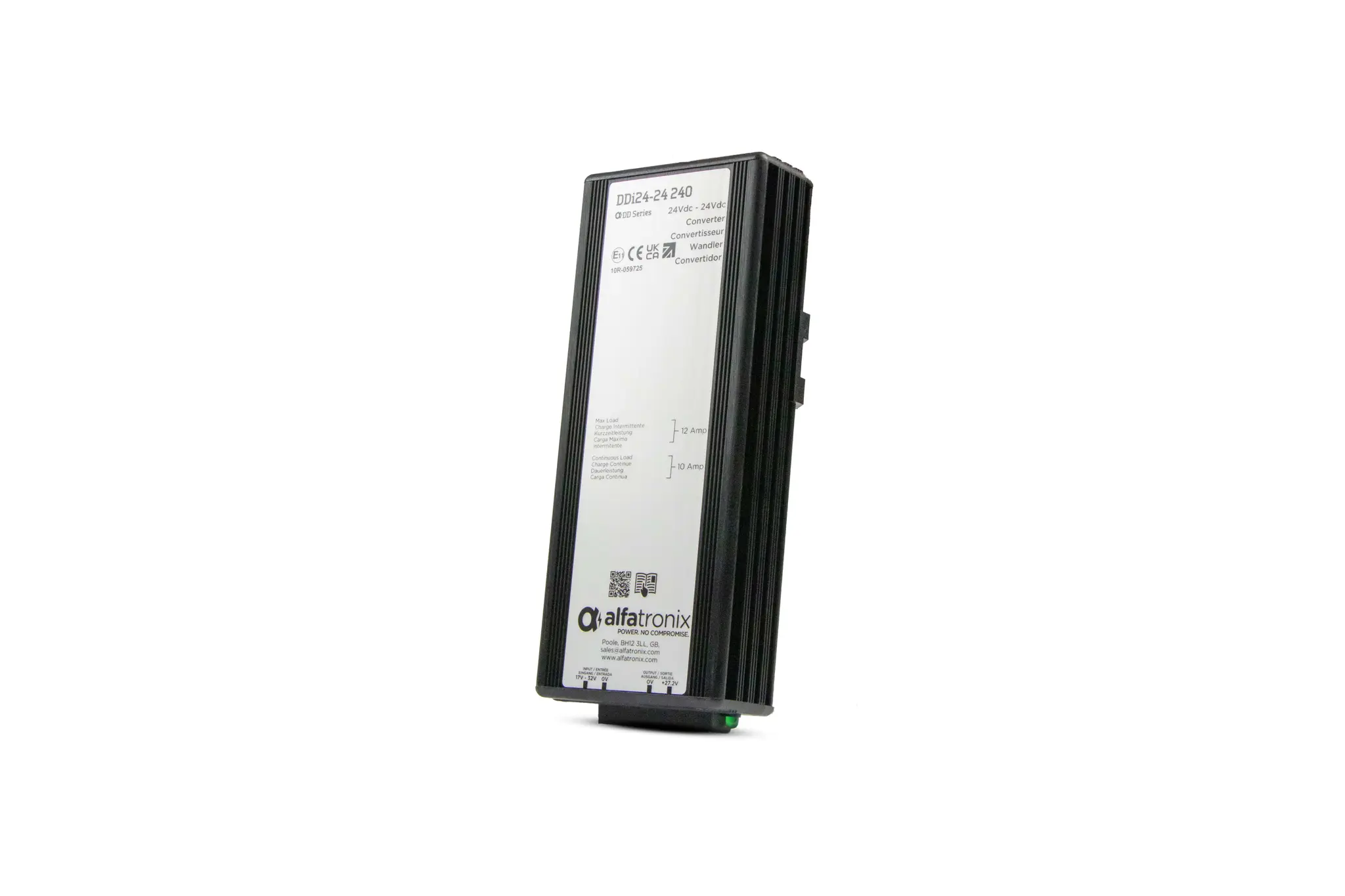 Produktfoto 1 von Alfatronix Ltd DDI DC/DC-Wandler 240W 24 V DC IN, 24V dc OUT / 10A Clip-Befestigung