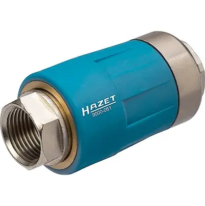 Produktfoto 1 von HAZET Pneumatische Schnellsteckkupplung Messing vernickelt Buchse, G, Pneumatische Schnellsteckkupplung