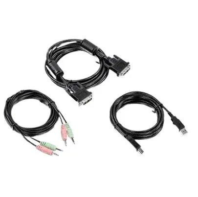 Produktfoto 1 von Trendnet KVM Kabel, 3,5 mm Klinkenstecker, DVI-I / Stecker, 3,5 mm Klinkenstecker, DVI-I, USB B / Stecker, Schwarz, 3 m
