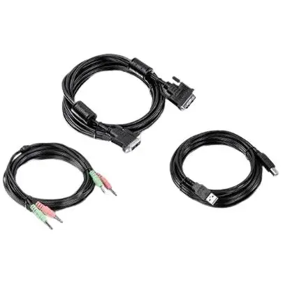 Produktfoto 1 von Trendnet KVM Kabel, 3,5 mm Klinkenstecker, DVI-I / Stecker, 3,5 mm Klinkenstecker, DVI-I, USB B / Stecker, Schwarz, 15