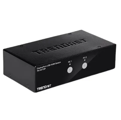 Produktfoto 1 von Trendnet KVM-Switch 2-Port 2 Videoausgänge DisplayPort 2 Displays USB 3,5-mm-Audiobuchse 3840 x 2160 pixel