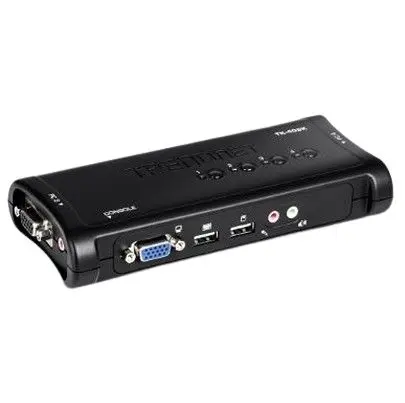 Produktfoto 1 von Trendnet KVM-Switch 4-Port 4 Videoausgänge VGA, SVGA 4 Displays USB 3,5-mm-Audiobuchse 2048 x 1536 pixel