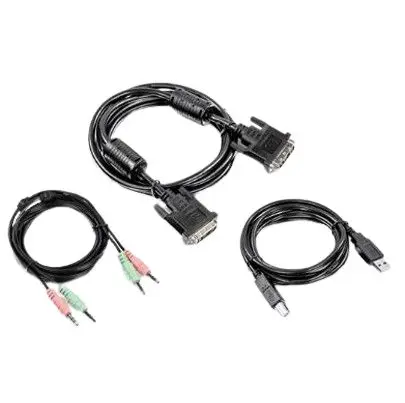 Produktfoto 1 von Trendnet KVM Kabel, 3,5 mm Klinkenstecker, DVI-I / Stecker, 3,5 mm Klinkenstecker, DVI-I, USB B / Stecker, Schwarz, 1.83