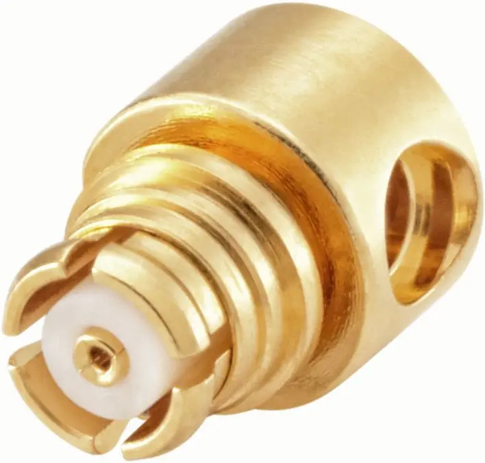 Produktfoto 1 von Rosenberger 19K207 Buchse RF-Steckverbinder MCX-Steckverbinder, Oberfläche, für UT 047-Kabel, 50 Ω Lot, gewinkelt