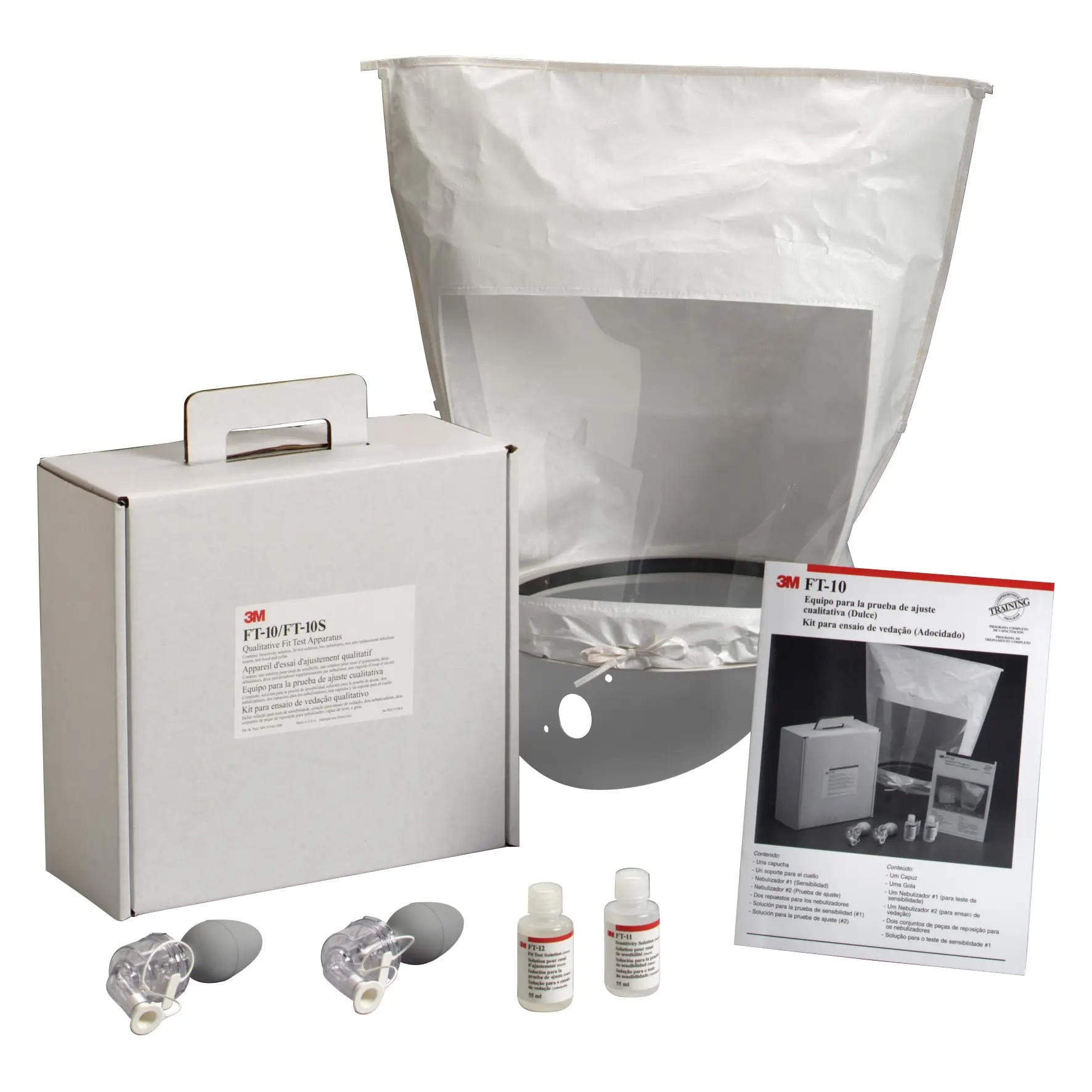 Produktfoto 1 von 3M Passform-Test-Kit Süß Inhalt Kragen, Haube, Vernebler, Lösungen