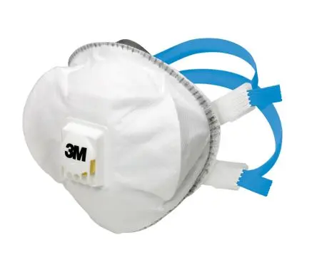 Produktfoto 1 von 3M 8000 Staubschutzmaske mit Ventil FFP2 CE Approved Weiß Eingegossen 50 pro Paket Stück
