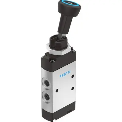 Produktfoto 1 von Festo, Manuell VHEF Pneumatik-Steuerventil, manuell, NPT 1/4 in, Eloxierte Aluminium-Knetlegierung 5300043