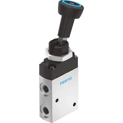 Produktfoto 1 von Festo, Manuell VHEF Pneumatik-Steuerventil, manuell, NPT 1/4 in, Eloxierte Aluminium-Knetlegierung 5300046