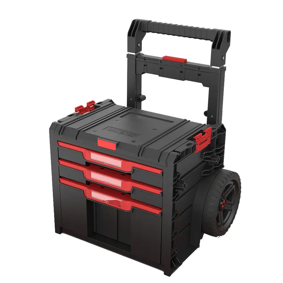 RS PRO Kunststoff Werkzeugkasten und Werkzeugkoffer, L. 520 mm B. 440 mm H. 660 mm mit Rädern