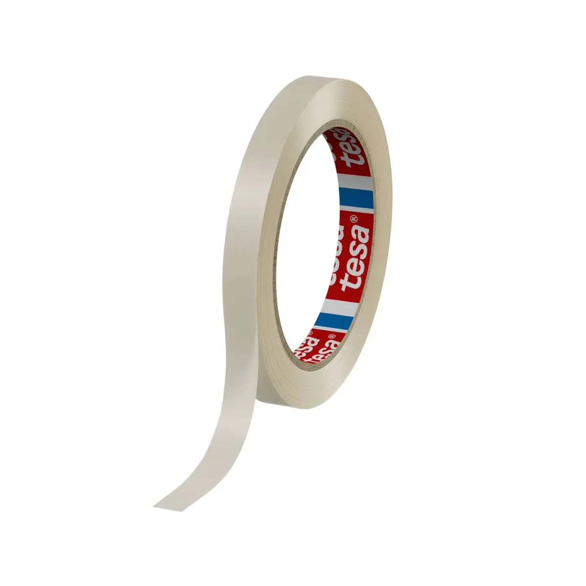 Tesa Tesa 4124 Packband, Polyvinylchloridfolie, Weiß, Stärke 65 μm, 9 mm x 66 m