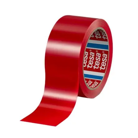 Produktfoto 1 von Tesa 60428 Tesa Polyvinylchloridfolie Abdeckband Rot, Stärke 60 μm Naturgummi-Kleber 50mm x 66 m