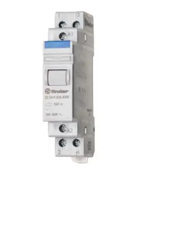Produktfoto 1 von Finder 20 Relais ohne Verriegelung 12V Spule 2 Öffner DIN-Hutschiene 20A 7.5 Ω 6.5 VA