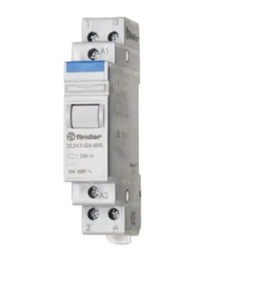 Produktfoto 1 von Finder 20 Relais ohne Verriegelung 24V Spule 2 Öffner DIN-Hutschiene 20A 27 Ω 6.5 VA