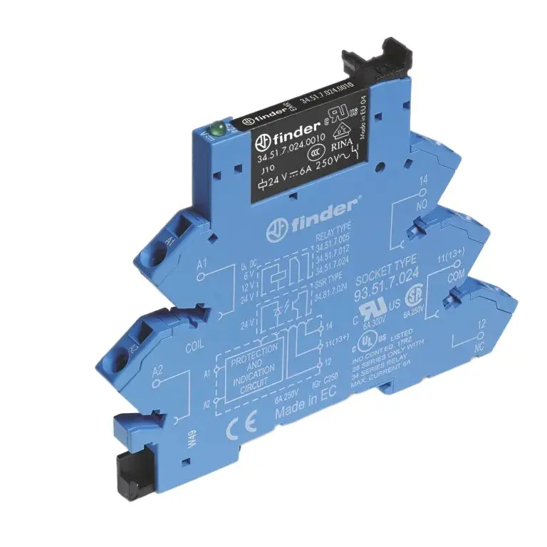 Produktfoto 1 von Finder 38.61 Elektromechanisches Interfacerelais 12V, 1-poliger Wechsler DIN-Schienen