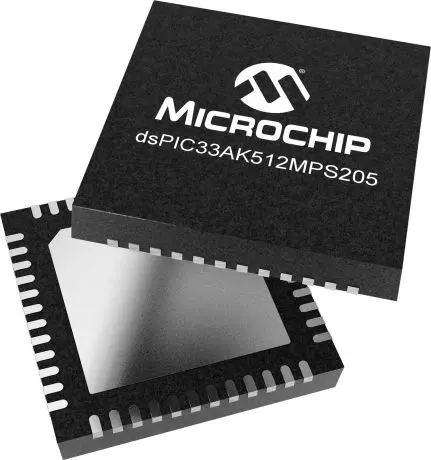 Produktfoto 1 von Microchip dsPIC33A Digitaler Signalprozessor (DSP) 16 bit 200 MHz 64 kB RAM 512kB Flash VQFN 48-Pin 8
