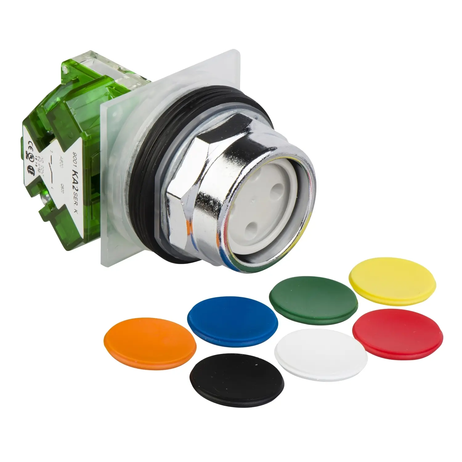 Produktfoto 1 von Schneider Electric 9001K Druckschalter Federrückstellung Panel Ø 30 mm, 1 Schließer 600 V ac, IP66