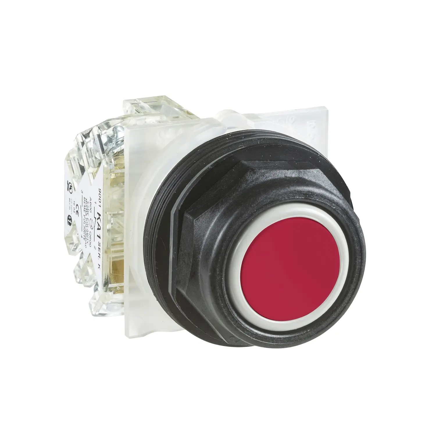 Produktfoto 1 von Schneider Electric 9001SK Druckschalter Rot Federrückstellung Panel Ø 30 mm, 1 Wechsler 600 V ac, IP66