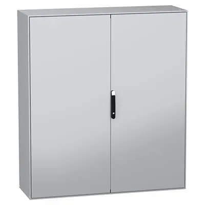 Produktfoto 1 von Schneider Electric NSY; Universalgehäuse; Edelstahl; Grau, Schwarz; IK10 IP55 Breite 500 mm Höhe 1600 mm Länge 1800 mm