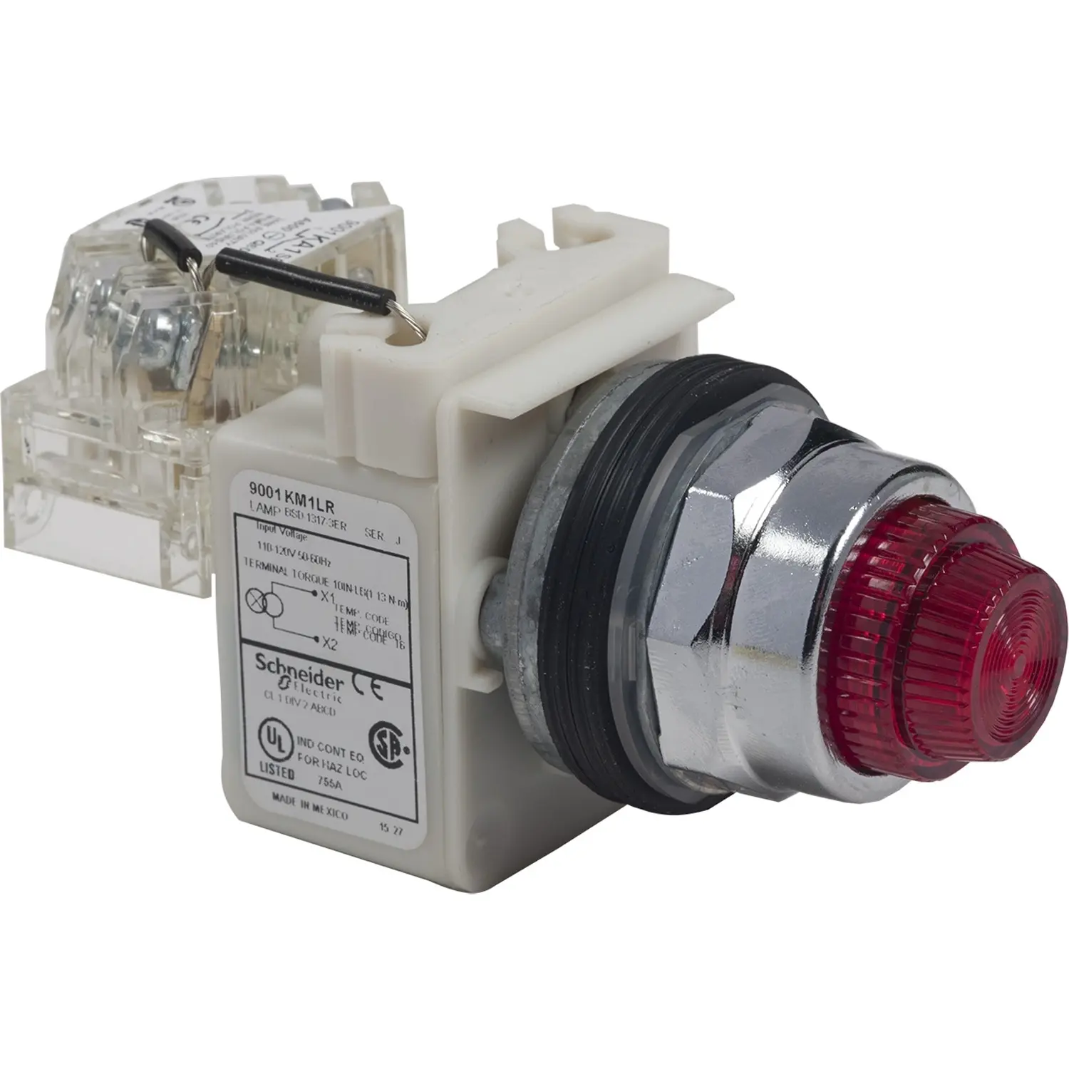 Produktfoto 1 von Schneider Electric 9001K Druckschalter Federrückstellung Panel Ø 30 mm, 1 Öffner 600 V ac