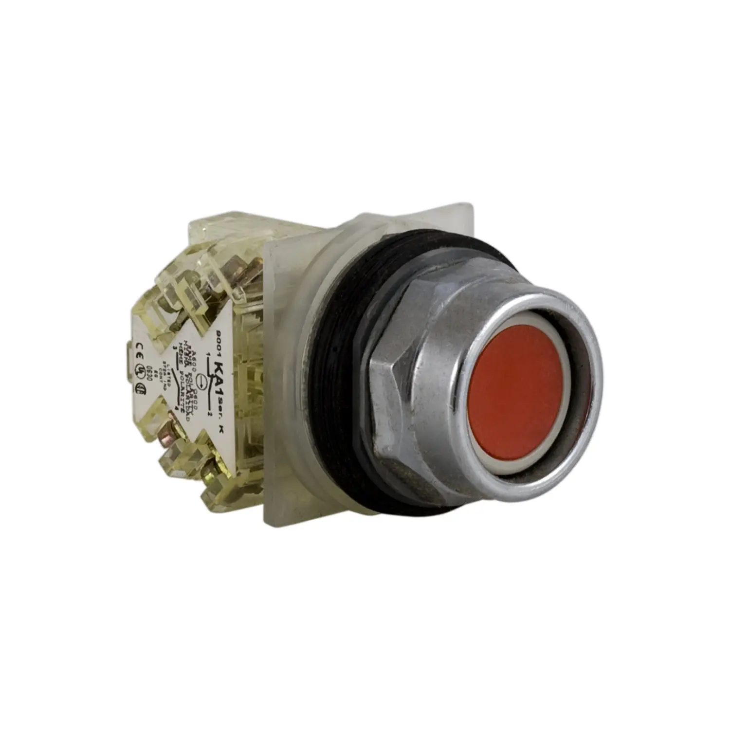 Produktfoto 1 von Schneider Electric 9001K Druckschalter Federrückstellung Panel Ø 30 mm, 1-poliger Umschalter 600 V ac