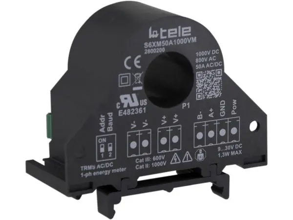 Produktfoto 1 von Tele S6XM50A1000VM Leistungsmessgerät 1-phasig 250mA - 50A, 9 to 30 V dc