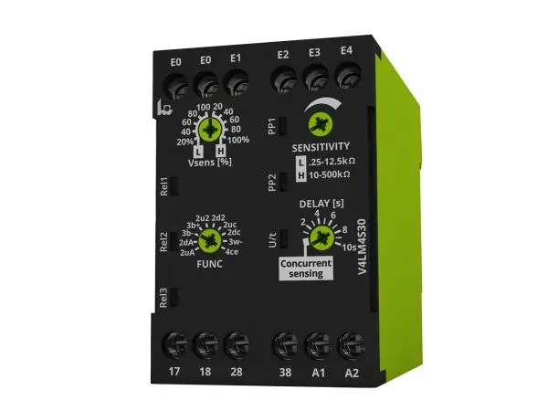 Produktfoto 1 von Überwachungsrelais, für Pegel 24 → 240V ac/dc 1-phasig, 3-poliger Schließer DIN-Schienen
