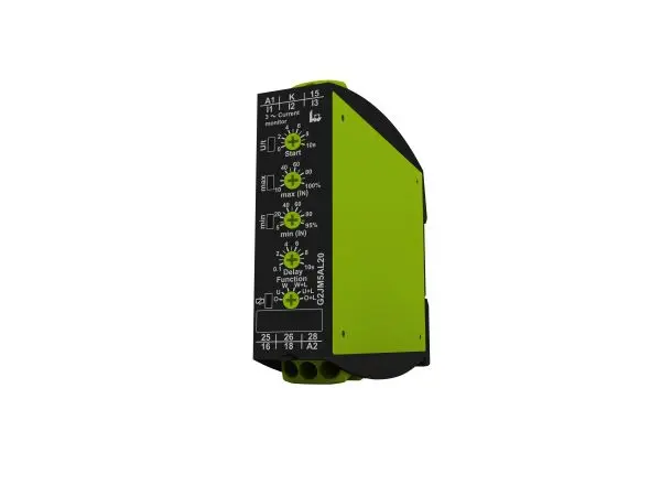 Produktfoto 1 von Überwachungsrelais 24 → 240V ac/dc 3-phasig, 2-poliger Wechsler DIN-Schienen